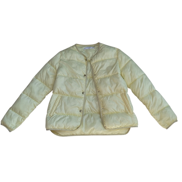 Like New Mango Light Yellow Puffer Jacket Size S - Picture 6 of 13